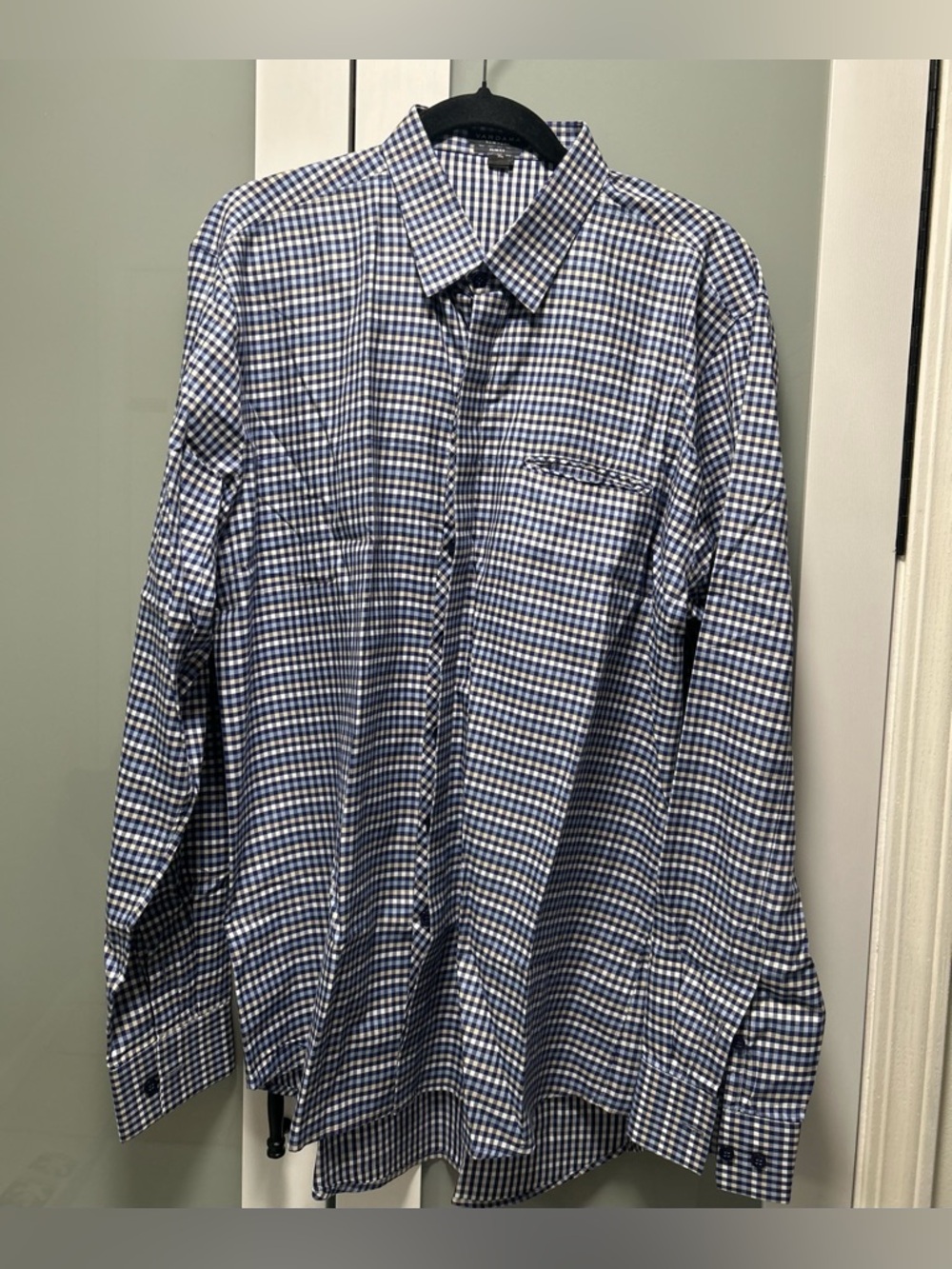 Vardama Dress Shirt Men’s Button Down 
Slim Fit Shirt Blue Size
